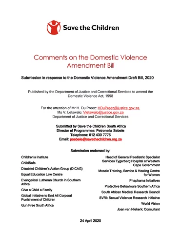 SCSA Submission for the DVA Amendment Bill 24 April