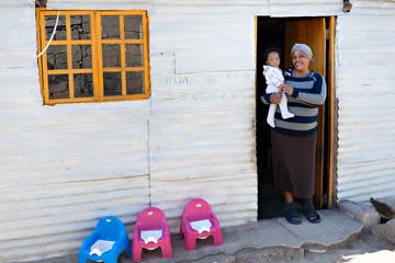 Caregiver holding baby