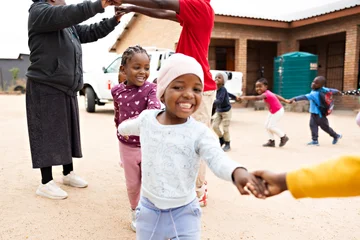 Children walking hand in hand